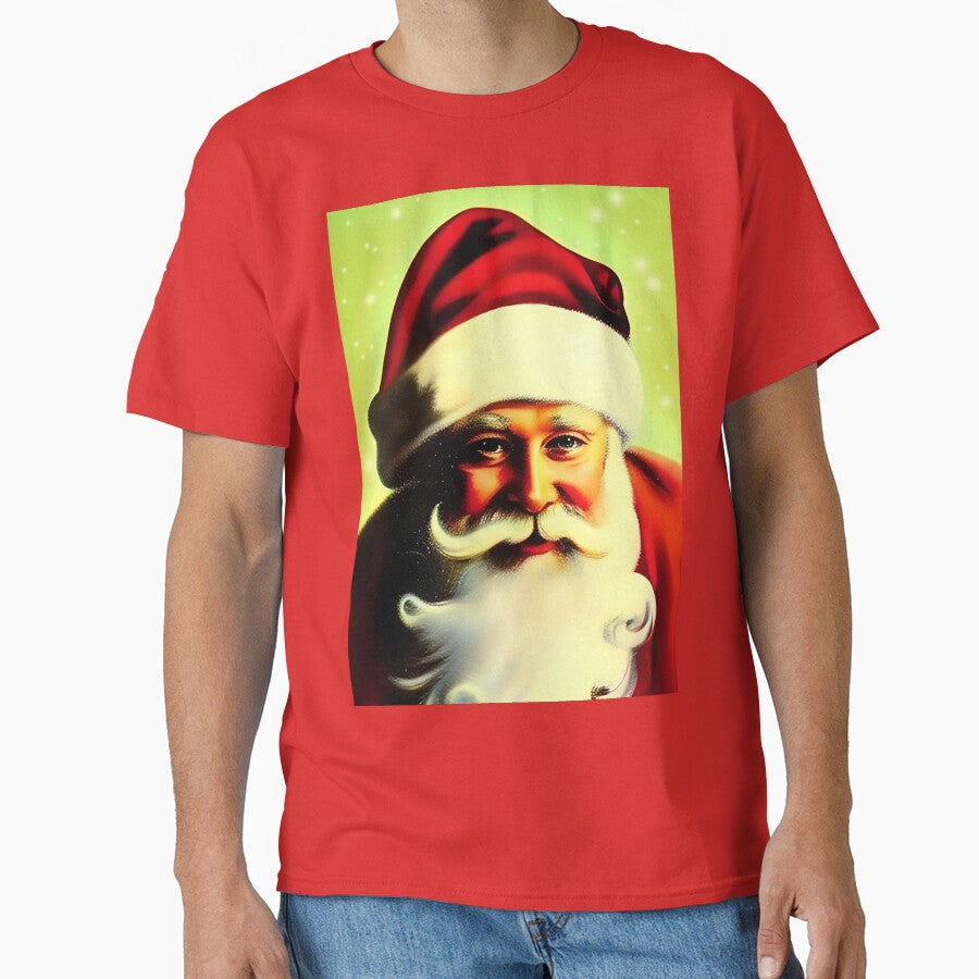 Classic Christmas Retro Vintage Santa by CattlettArt
