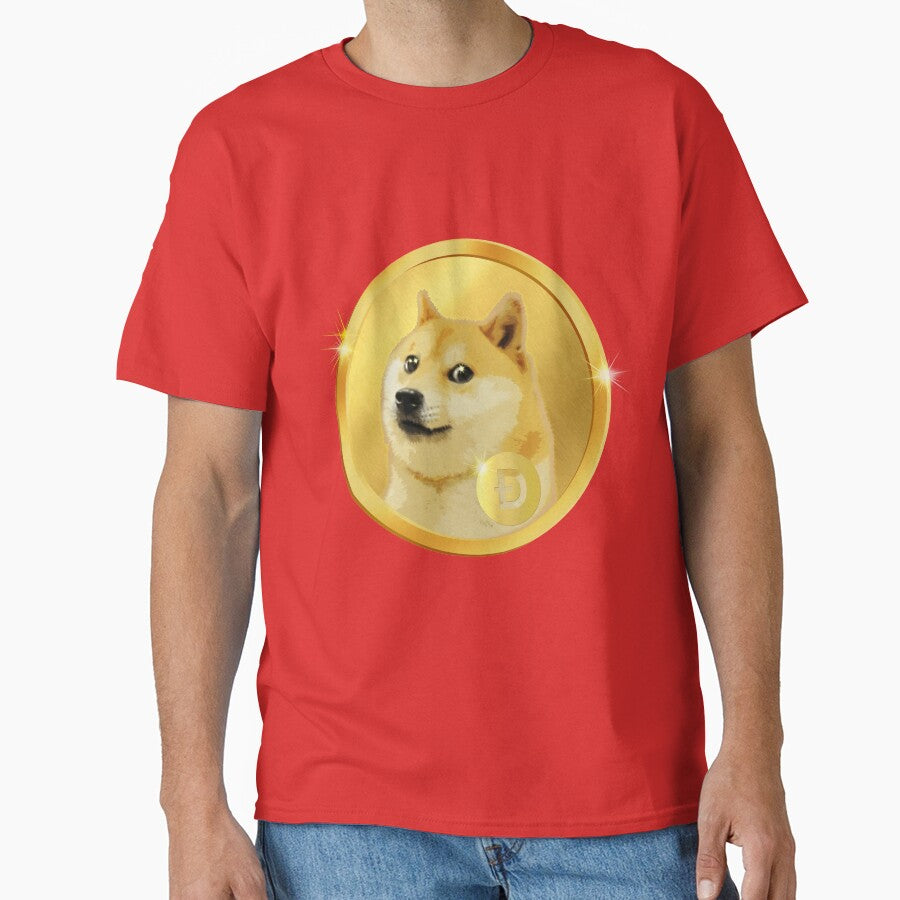 Golden Doge Coin Shiba Portrait - Bullish Red Crypto Emblem by Art-PraveenRai