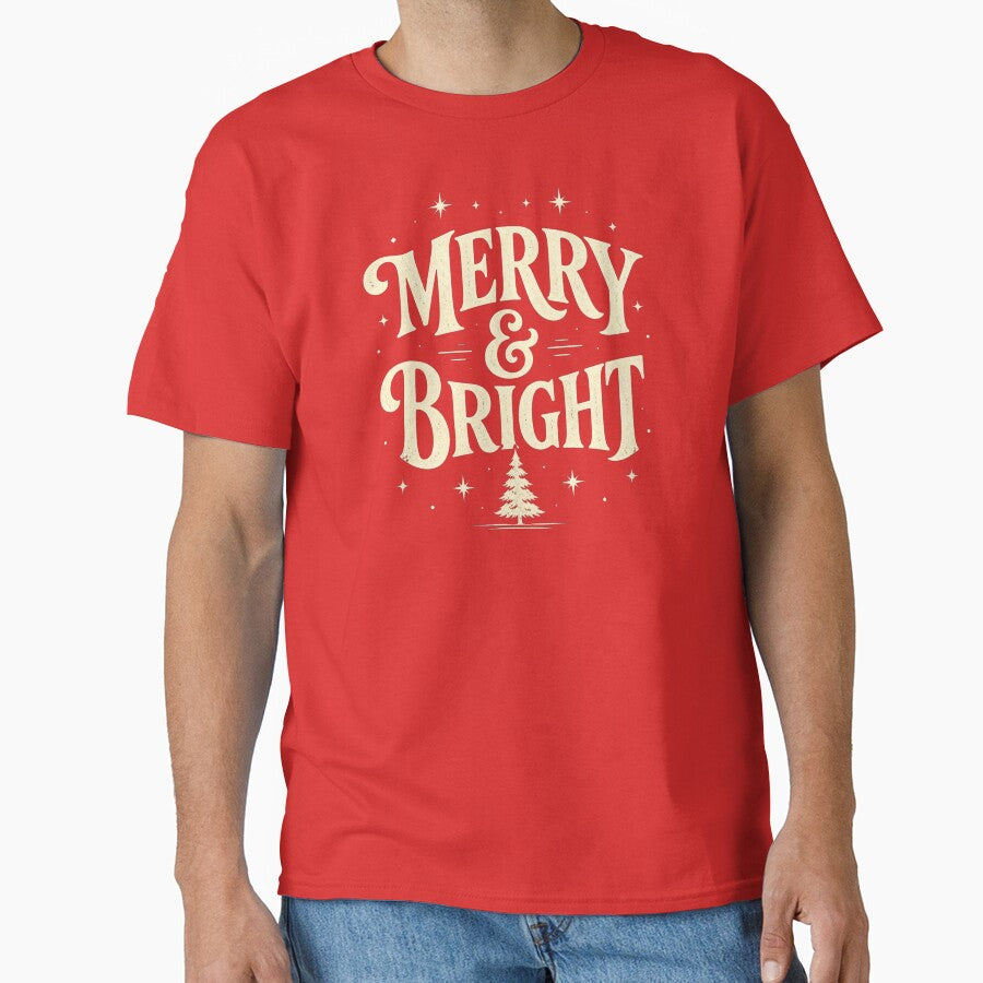 Retro Merry and Bright Christmas Typography by kaream1308