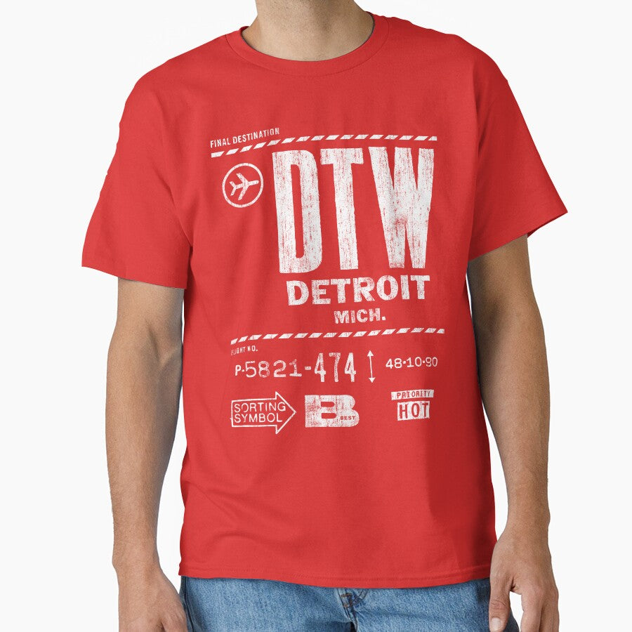 Detroit T-Shirts - DTW Airport - City of Detroit - Motor City Style T-Shirts and Hoodies by Detroit Rebels Brand by DetroitRebels