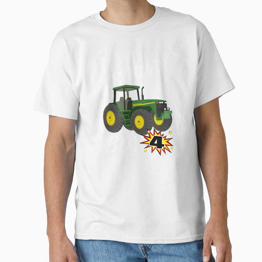 4 Years Old Birthday Design Green Tractor GifDesign by drwigglebutts