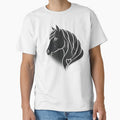 Minimalist Horse Line Art with Heart – Elegant Equestrian Design by  QuarterHorseArt by Just my Studio
