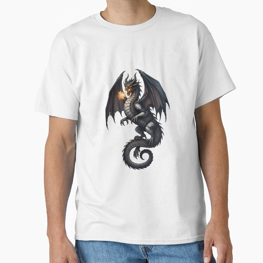 Blazewing Dragon – Fire Breathing Dark Fantasy Dragon Illustration by DragonSerpent Ink