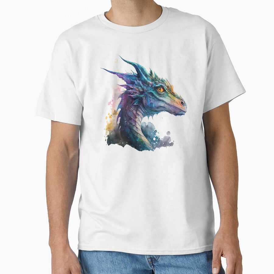 Watercolor Rainbow Dragon, Dragon Portrait by MoonFoxDesign