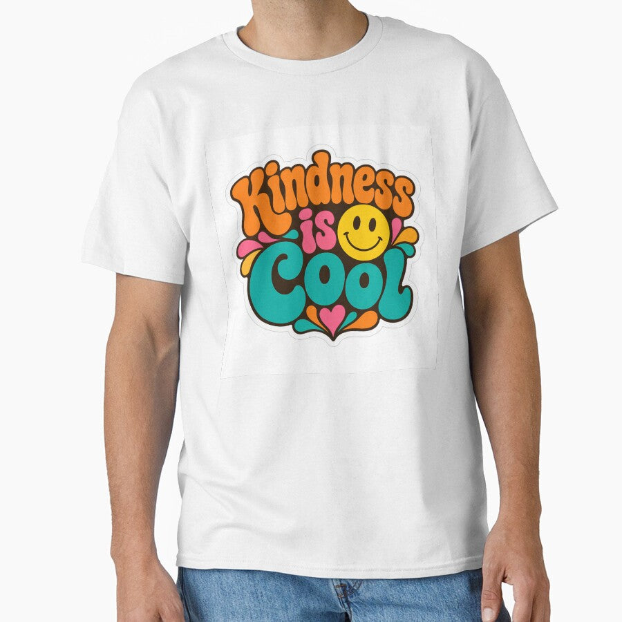 Retro Groovy Kindness is Cool Typography Art by DigitalVidisha