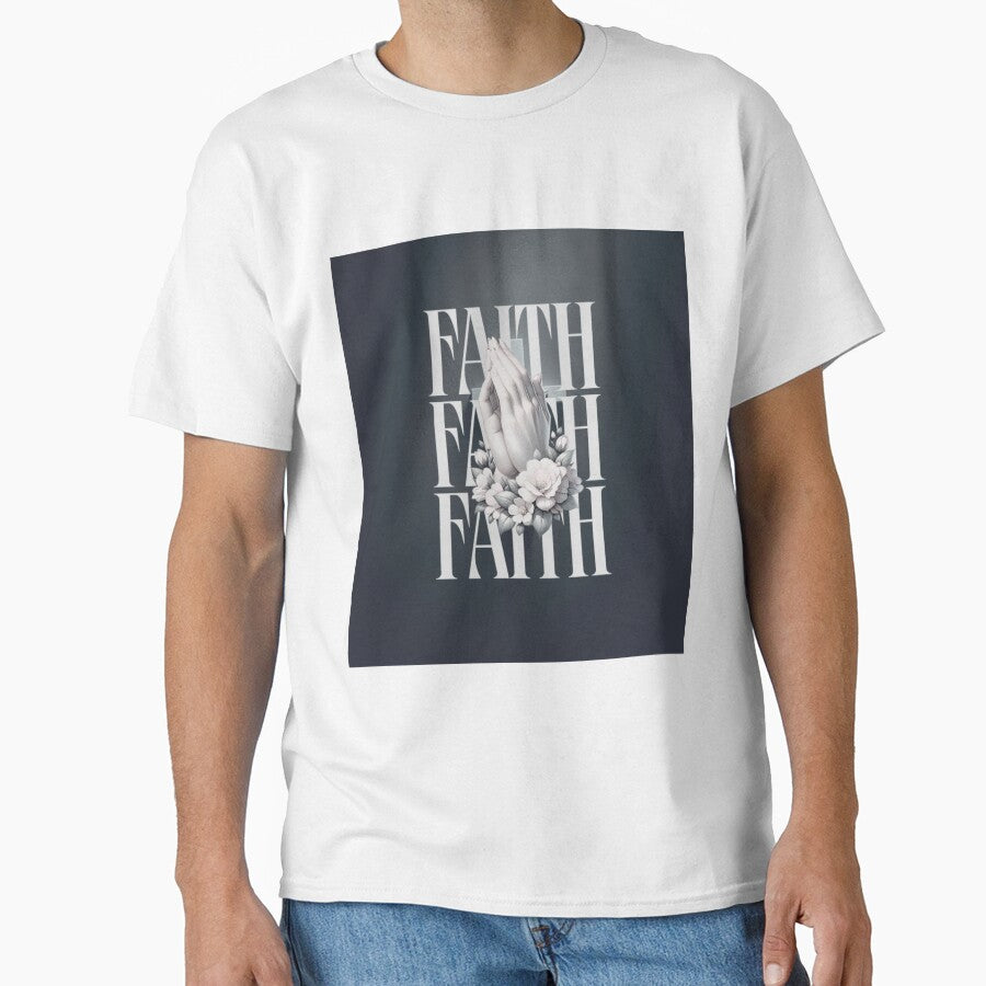 Christian Minimalist T-Shirt – Faith Faith Faith – Modern Christian Design by xaristudio