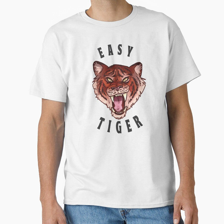 Easy Tiger T-Shirts, Tiger Lover Gift, Tiger Face Sweatshirt, Animal Lover Gift, Tiger Shirt, Tiger Mascot Unisex Sweatshirt Tee by TonySpencer