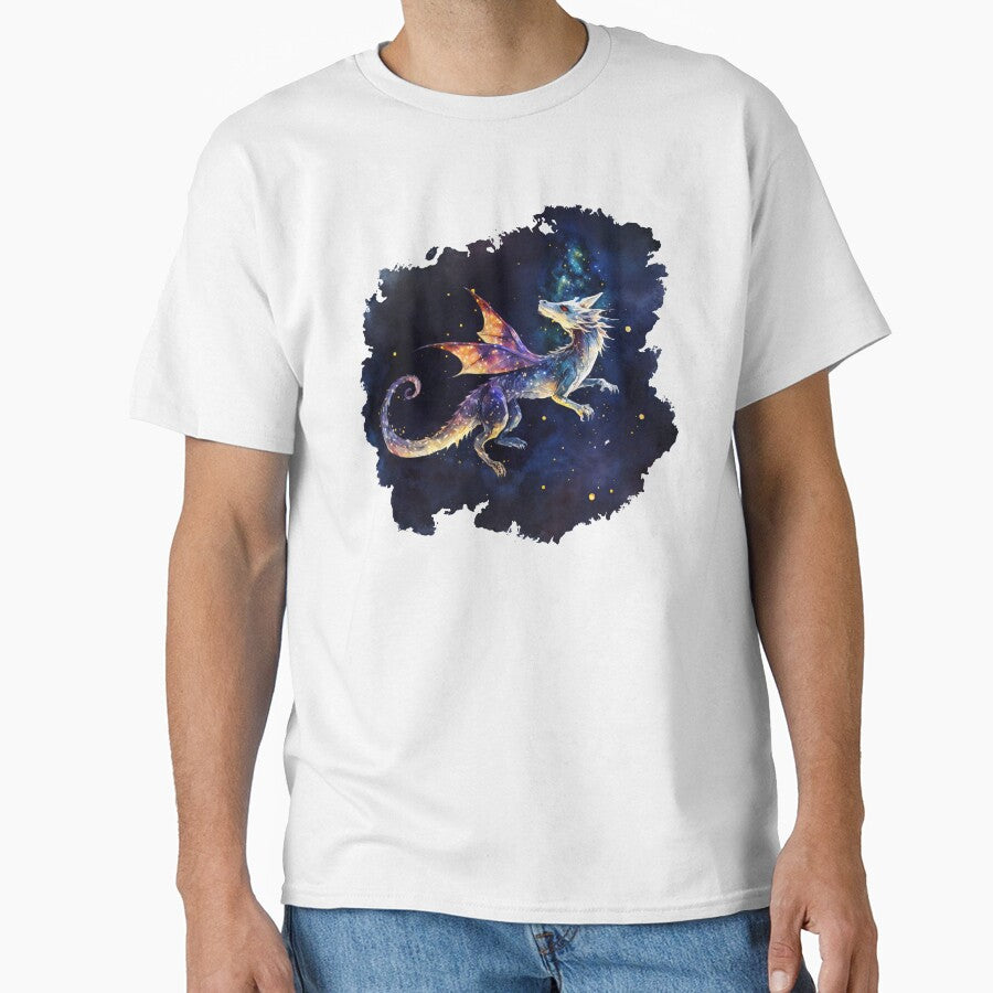 Starrry Dragon Flying in the Night Sky by MoonFoxDesign