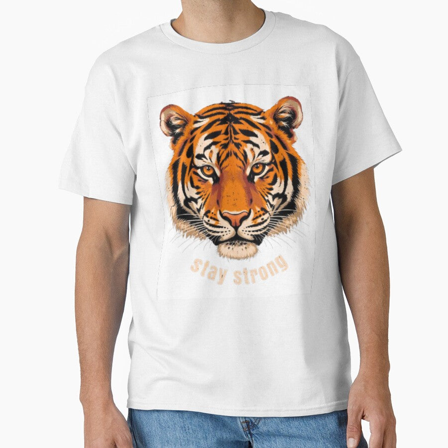 Stay Strong Tiger Face Graphic Art by Sima Designs