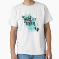 Girl Mom with Hand & Footprints & Teal Leopard Print Background by JeweledDesigns