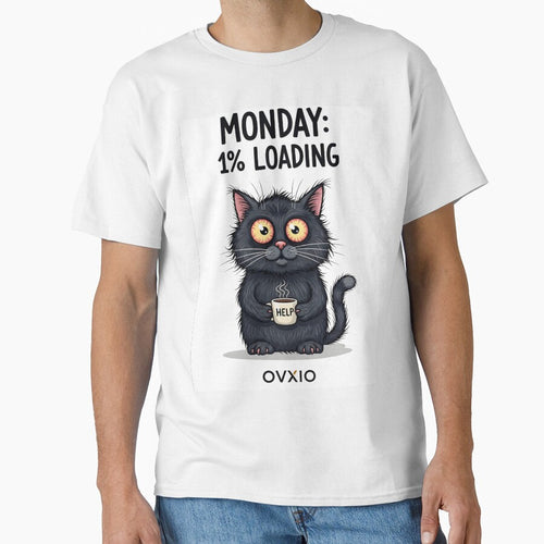 "Monday 1% Loading - Funny Coffee Black Cat Mood" by OVXIO