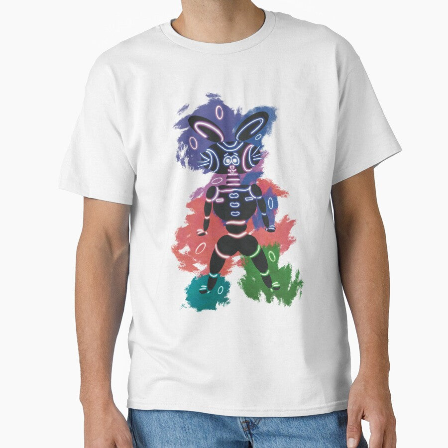Neon robot bunny easter by Xatutik.art