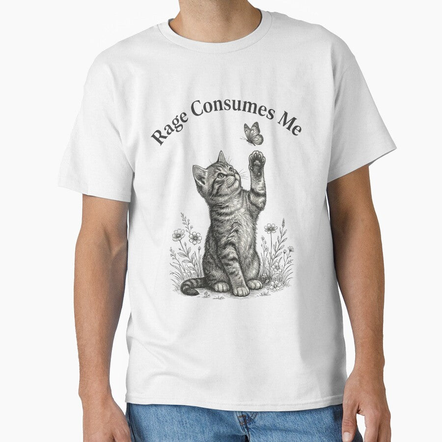 Rage Consumes Me Kitten Cat Lover Funny Sarcastic Pet Owner by Retro Rascals Co.