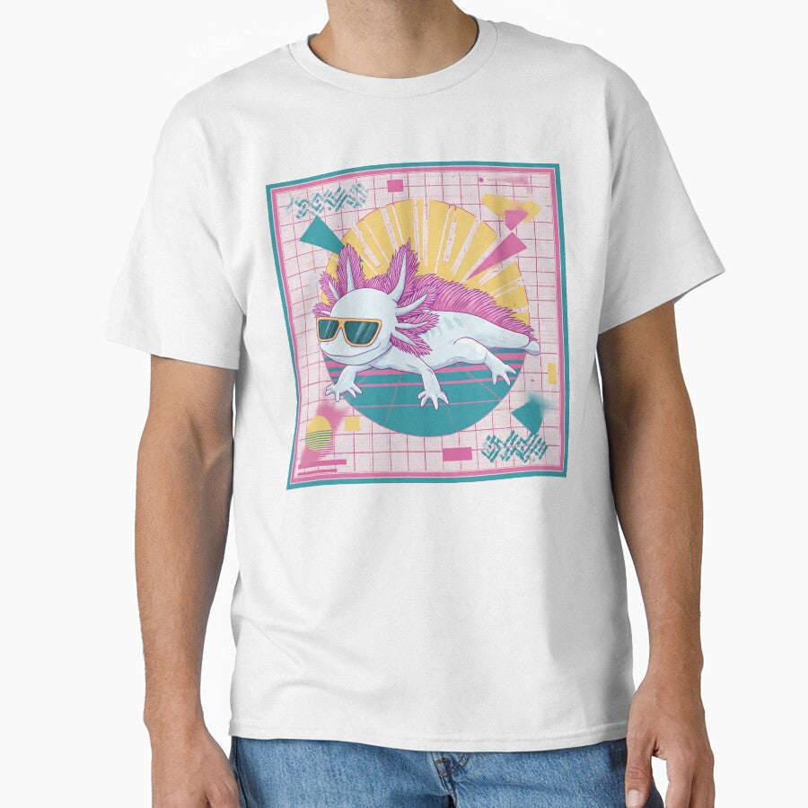 Cute Retro Axolotl – Neon Pop Art Amphibian With Sunglasses – 80s Aesthetic by MadeByACJ