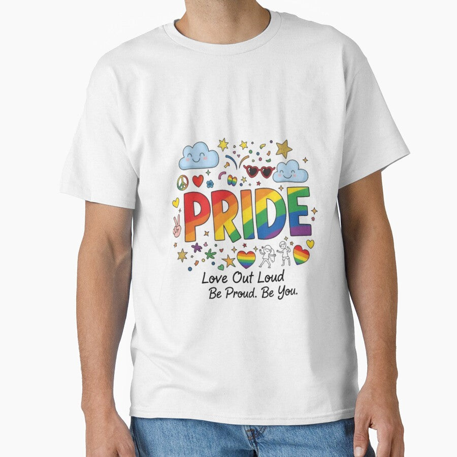 Pride Month Rainbow T-Shirt | Love and Equality LGBTQ+ Design by AsolsArts