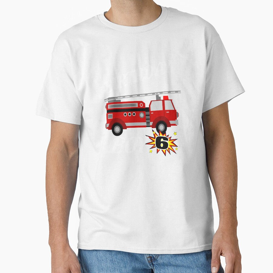 6 Years Old Birthday Design Firetruck GifDesign by drwigglebutts