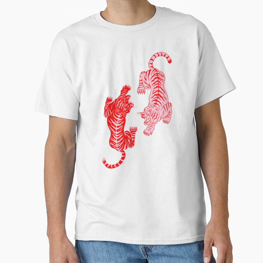 Pink and red tigers by marni graphics