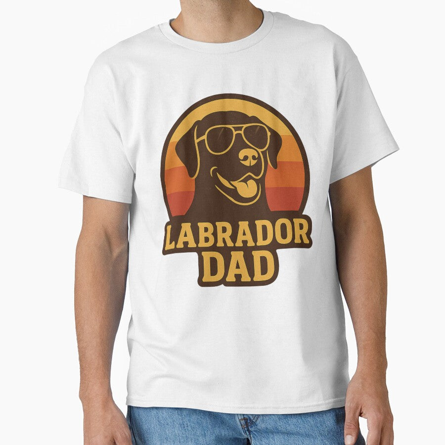 Labrador Dad Retro Sunset Vintage Gift by PawPrintCustom