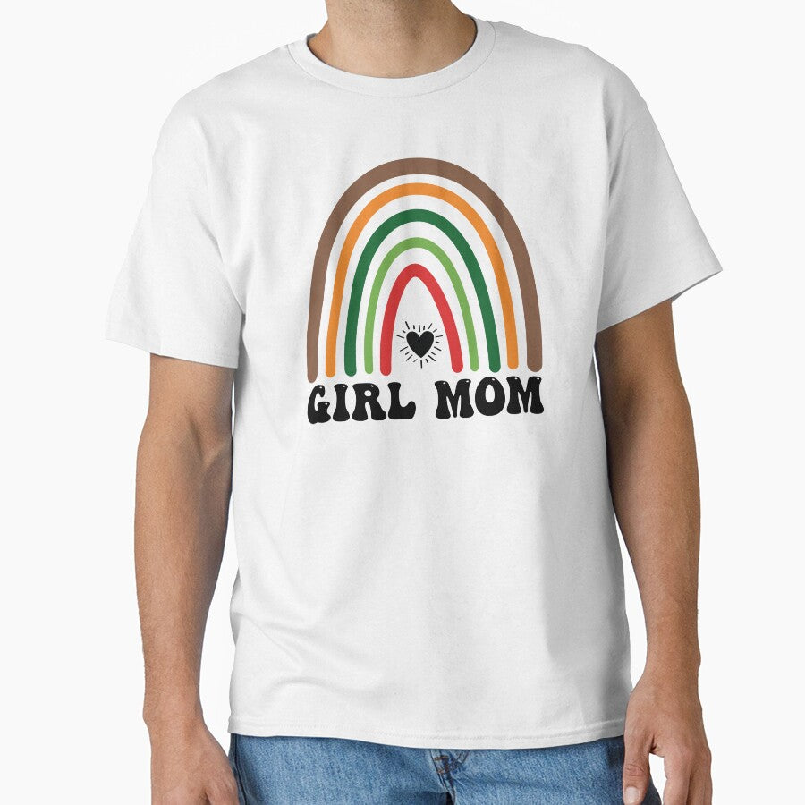 Girl mom rainbow shirt, Gift for mom, Mother's Day gift, Daughter gift, Mom shirt, Girl mom sweatshirt, Mom hat, Girl mom sticker, Mom birthday gift by Noe Mill