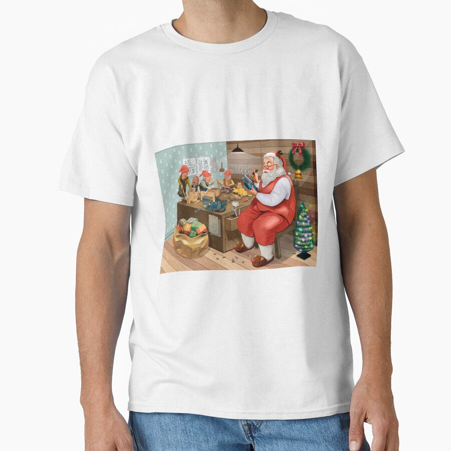 Hand drawn Santa Claus making Christmas presents by MUQA ARTS