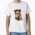 Long faced horse by orange-teal