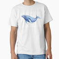 Humpback Whale Blue Watercolor Painting by Olga Shvartsur
