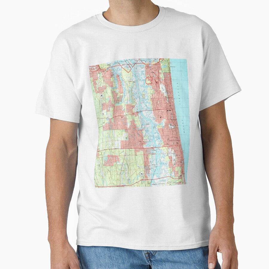 Jacksonville Beach and Atlantic Beach Florida Map by BravuraMedia