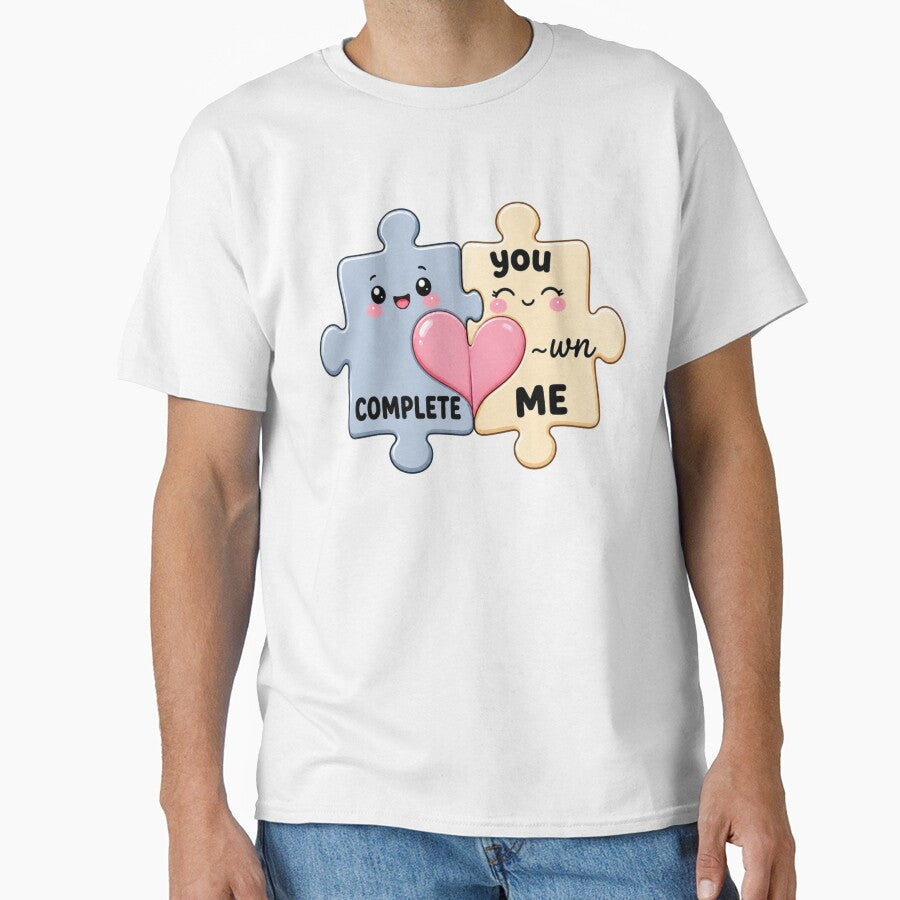 You Complete Me | Kawaii Couple Puzzle Piece Love Art by Dulxoz