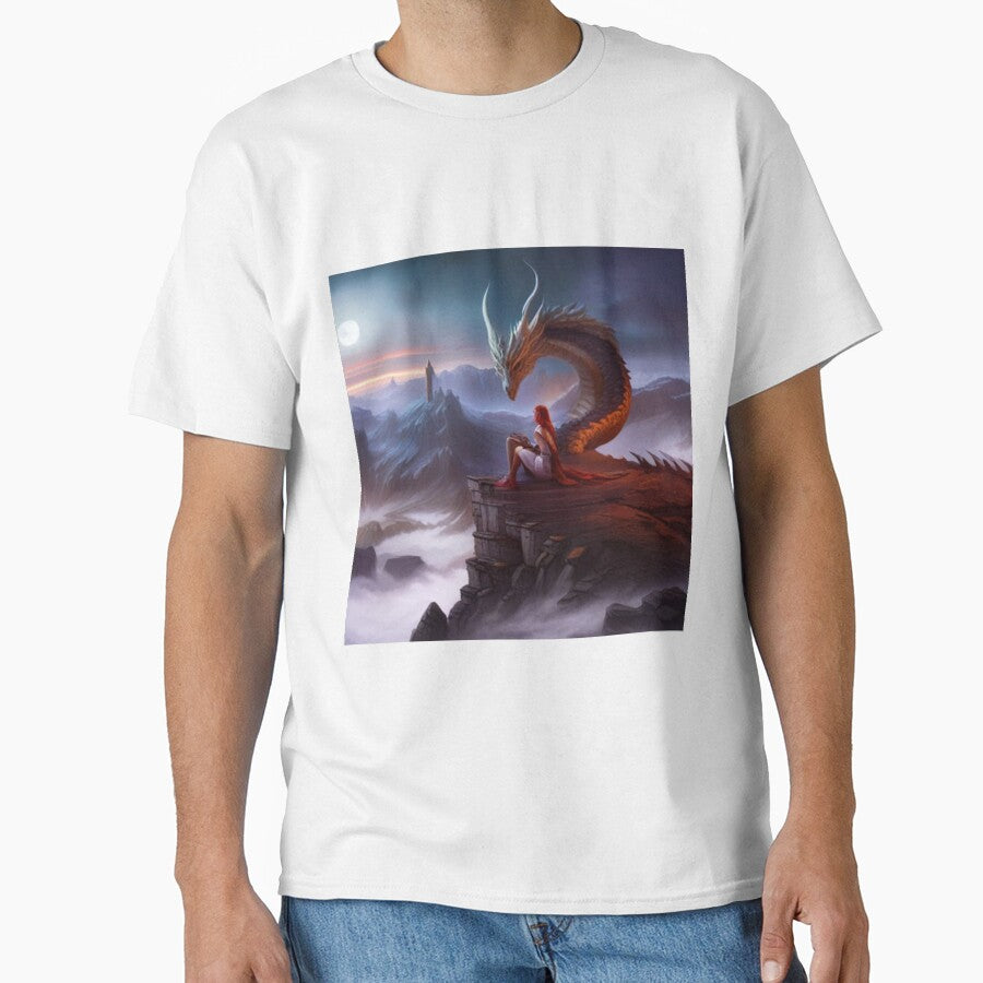 Dragon with girl on mountain by JackFreestone