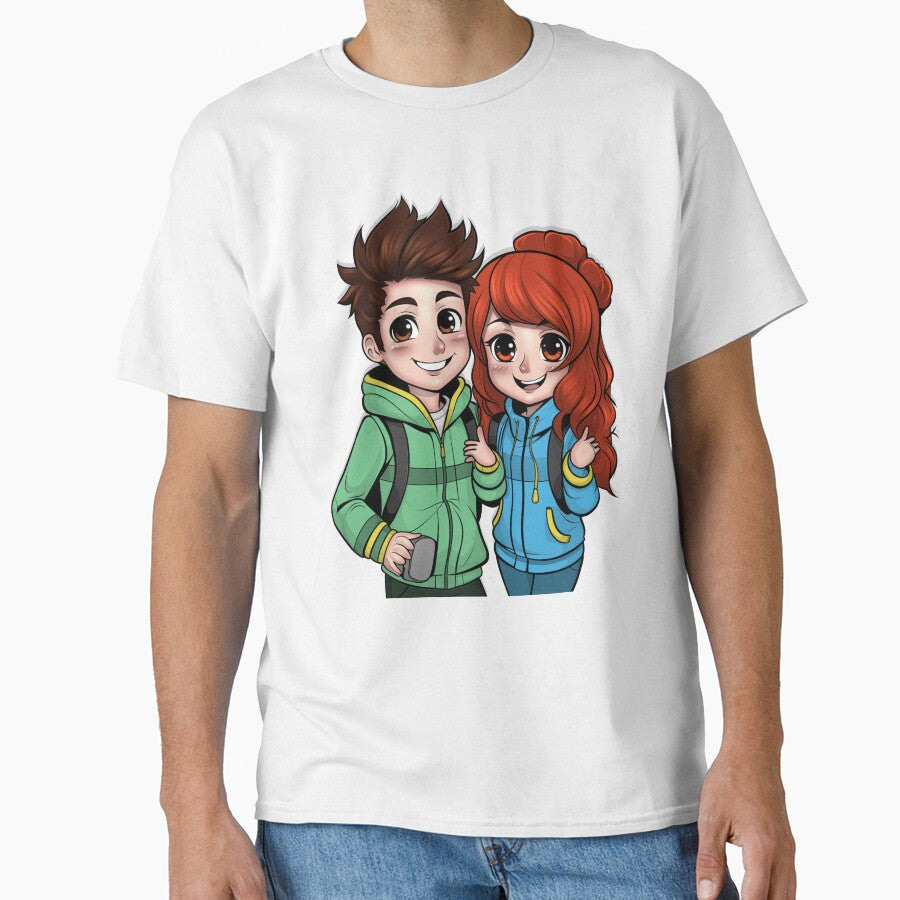 Cute White Couple Illustration – Soft Romance Digital Drawing by Lulunza