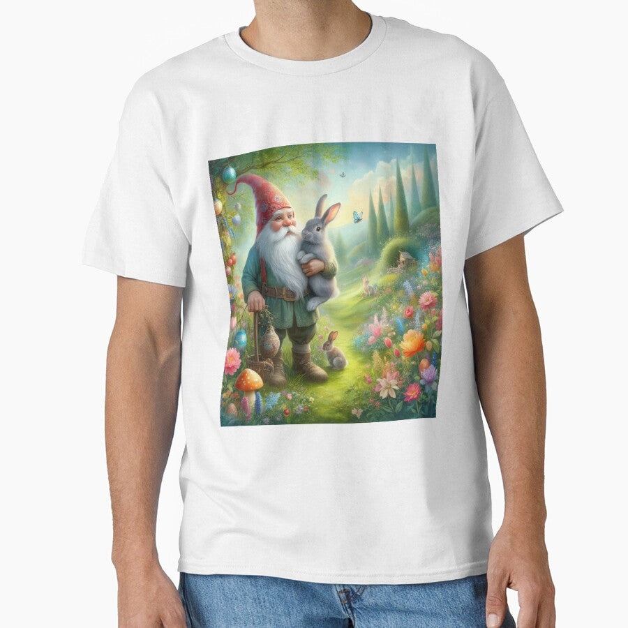 gnome with a rabbit in the forest happy fantasy easter landscape by Expressions-Sel