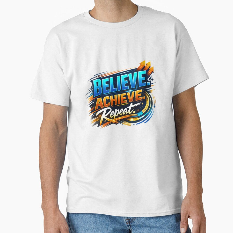 Believe. Achieve. Repeat. | Modern Motivational Typography Design by AnanthDesign