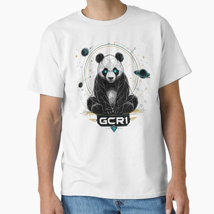 GCR1 Cosmic Guardian Panda | Geometric Space Panda Sci-Fi Streetwear Design by GCR1