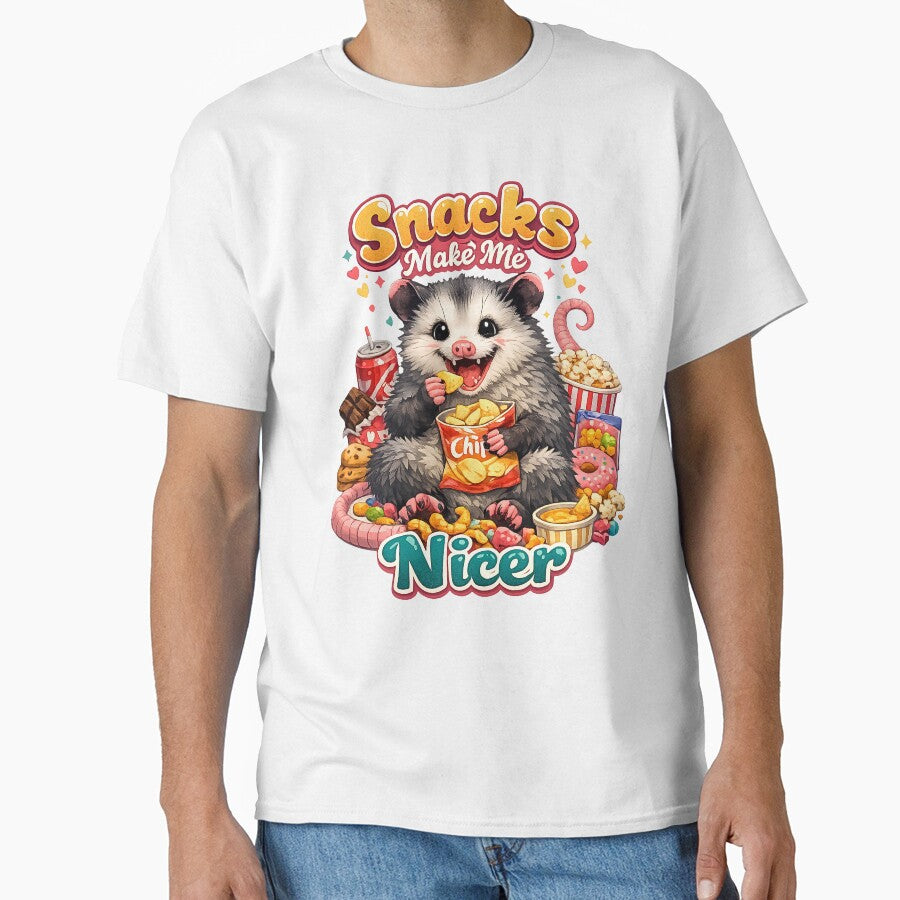 Snacks Make Me Nicer - Funny Possum Opossum Meme by FANTASYoDarknes