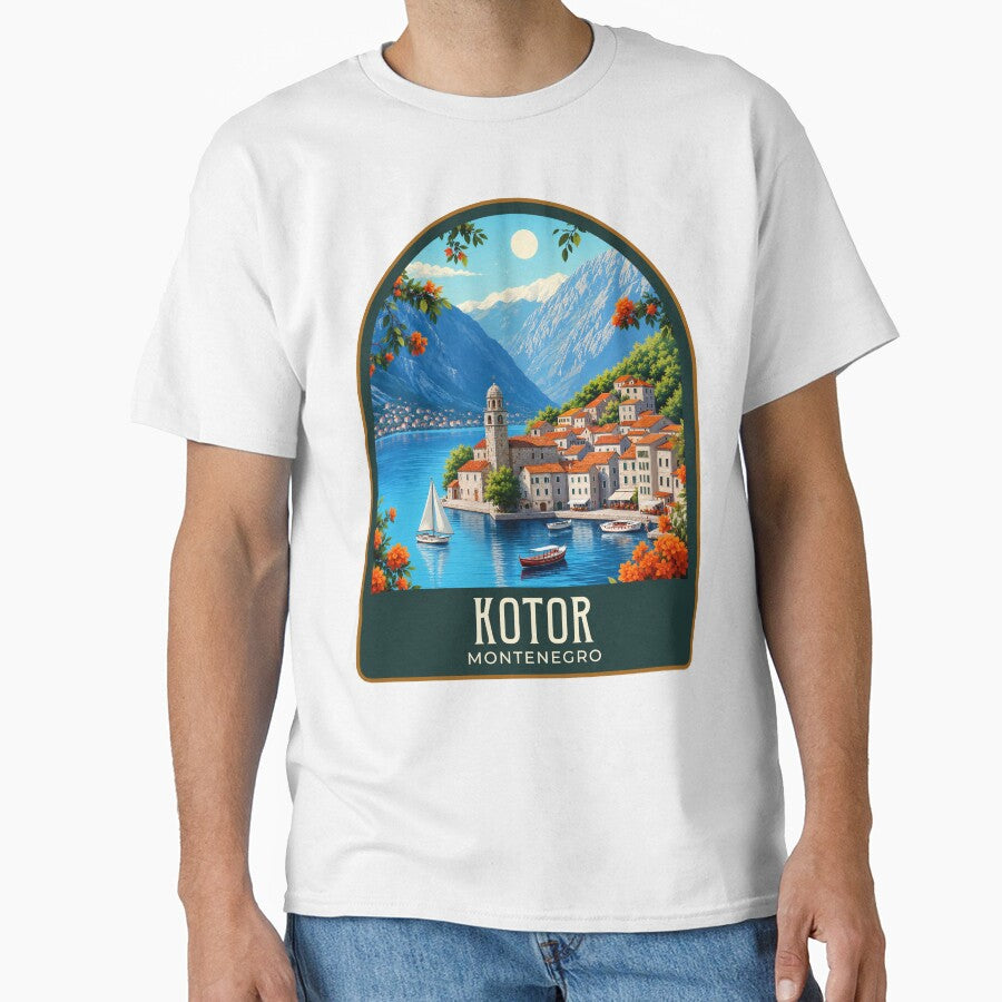 Kotor Vintage Travel Illustration by HomeLivingCo