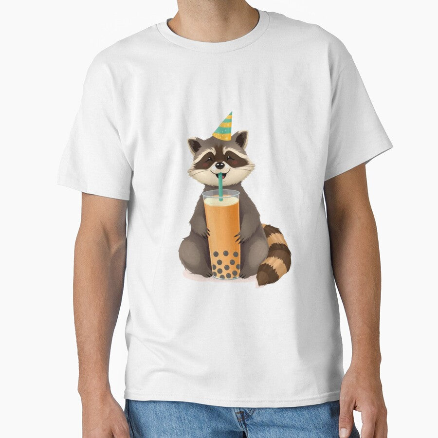 Raccoon Boba tea milktea Party Hat happy birthday kawaii gift funny christmas happy by CheeseBlueprint