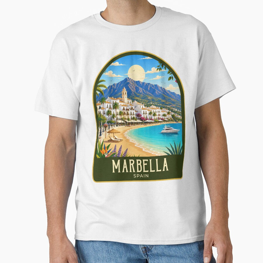 Marbella Vintage Travel Illustration by HomeLivingCo