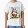 funny easter dwarf with basket of colorful eggs in a meadow,Happy Easter,Easter Humor,Easter Day,funny easter design by Expressions-Sel