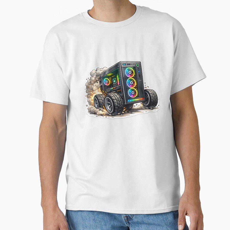 Funny Computer on Wheels Sticker by FabricaD