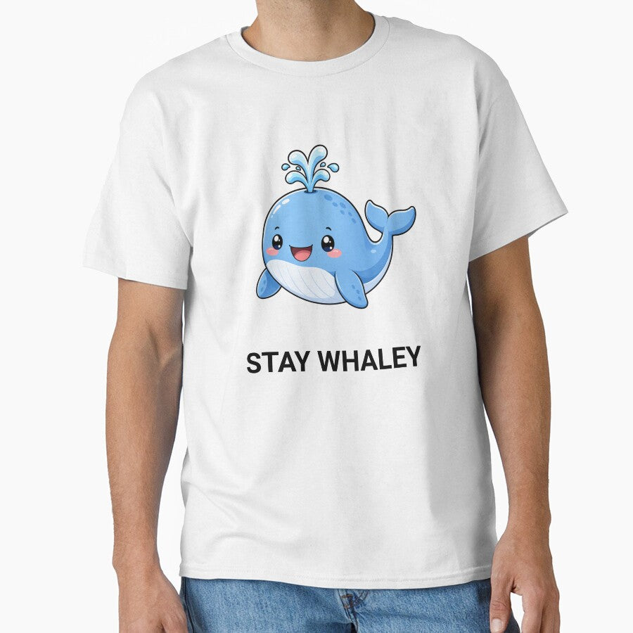 Stay Whaley Sweet Kawaii Whale Saying by BoosterShop