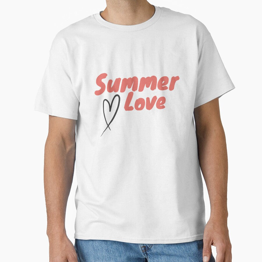 Summer Love Typography Cute Romantic Heart Minimalist Design by HYPNK