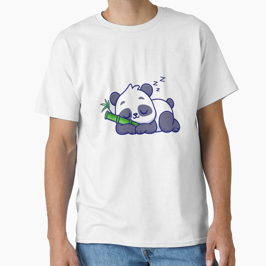 Cute Sleeping Panda Hugging Bamboo Cartoon by jrodriguep