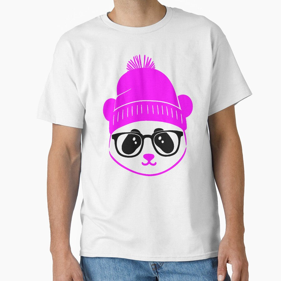 Kawaii Panda Hat Glasses Winter Minimalist Nerd by AstronautMerch