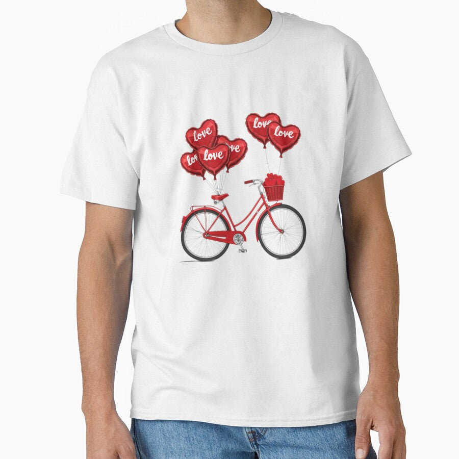 Valentines Day bicycle with  heart  balloons ,Valentine bicycle,valentine art,valentine design by Expressions-Sel