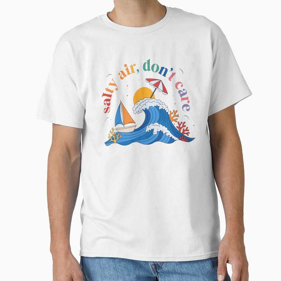 Salty Air Dont Care Beach T-Shirt | Summer Vacation Tee | Ocean Wave Graphic Shirt | Coastal Aesthetic | Cute Beach Lover Gift by cappabma1