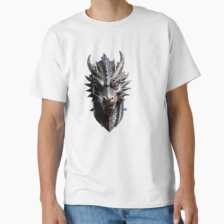 Black Dragon Head – Dark Fantasy Dragon Portrait Illustration by AnimalAirtistry