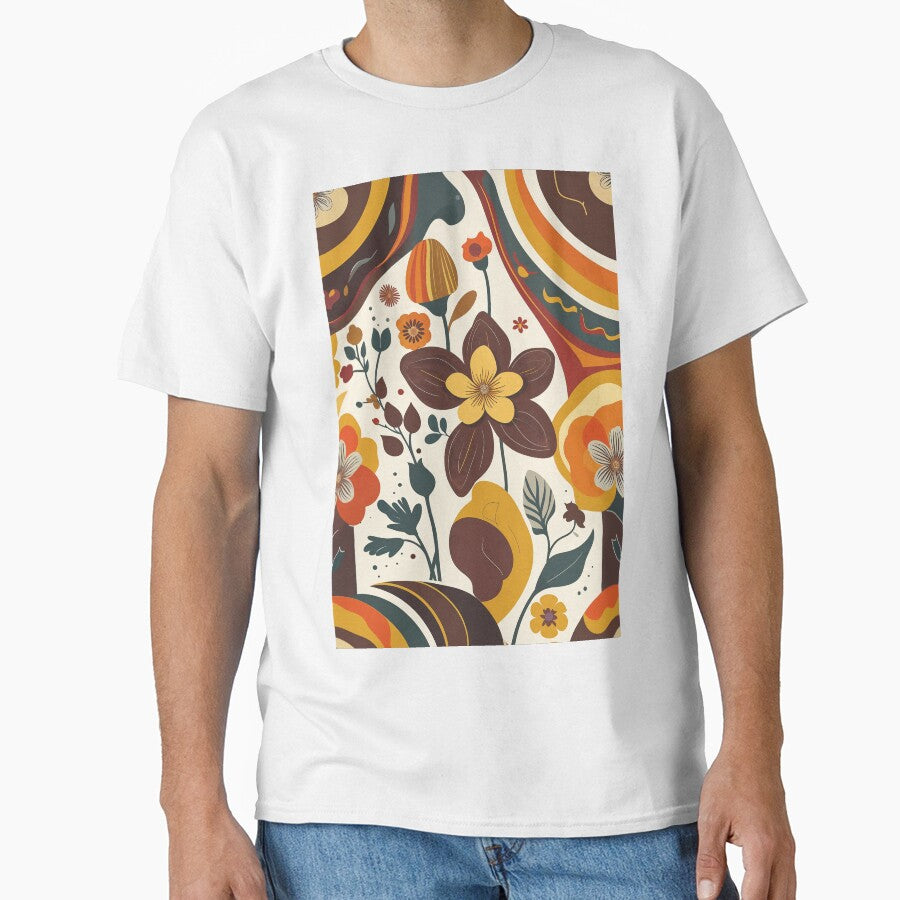 Retro Floral Swirl Pattern in Earthy Tones by weirdfishes123