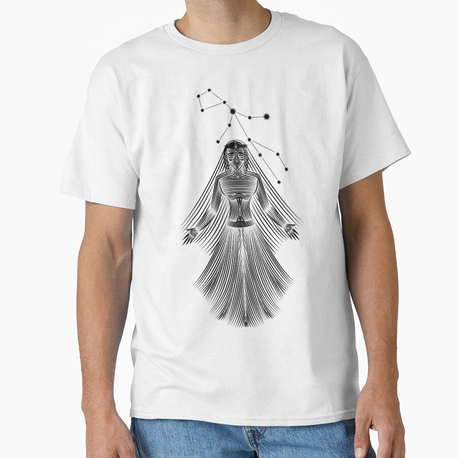 Virgo Zodiac Constellation Black Minimalist Art by JAMerArc