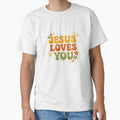 Groovy "Jesus Loves You" Retro Christian Sticker | 70s Bubble Font Waterproof Vinyl Decal | Faith Based Inspirational Gift by FaithCreatives