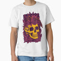 Gothic Floral Skull and Raven Linocut Art by Alan Javier Cordoba Espinosa